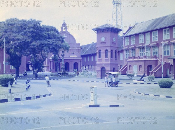 Historic buildings of Stadthuys or Dutch Town Hall, Red Square, Malacca, Malaya, Malaysia, south