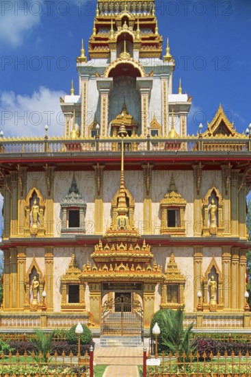 Building, Wat Chalong monastery, Ko Phuket, Thailand, December 2002, vintage, retro, old, historic