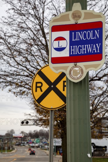 Canton, Ohio - A sign commemorates the Lincoln Highway, the first transcontinental highway which