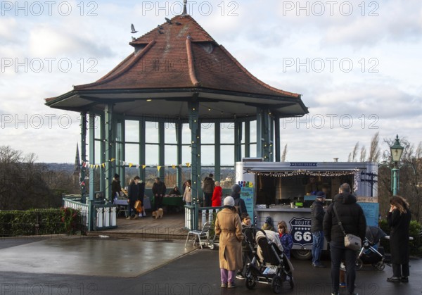 Market stall at winter market, Victorian Bandstand, Horniman museum gardens, Forest Hill, south