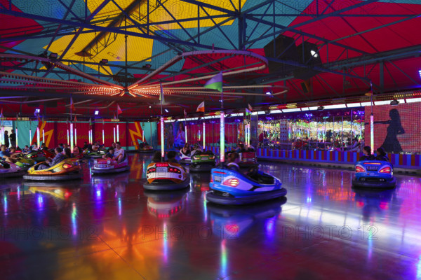Bumper car, autodrome, bumper cars, boxing car, self-driver, fairground in Ulm Friedrichsau, public