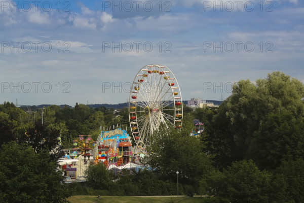 Fairground in Friedrichsau Ulm, folk festival, hustle and bustle, fair, Ferris wheel, amusement