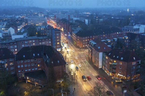 B5, axis, Bergedorf, intersection, Vierlandenstraße, street, division, district, house, old,