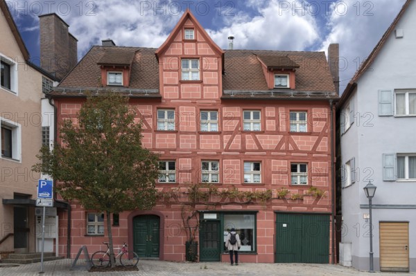 Restored, historic half-timbered house, 16th century, Eisenhüttlein 3, Hersbruck, Middle Franconia,