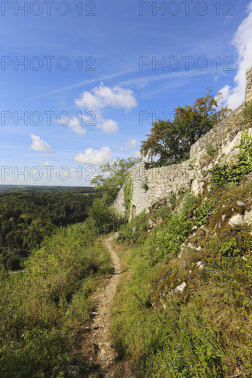 Castle ruins of Hohengundelfingen, ruins of a medieval hilltop castle, former headquarters of the