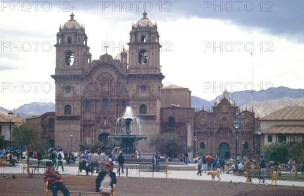 Cathedral, Placa de Armas, Cusco, Andean Highlands, South America, September 1997, vintage, retro,