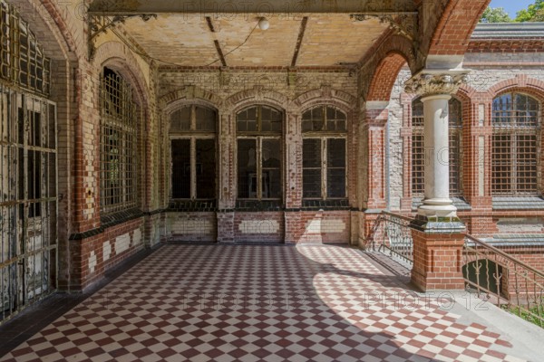 Lost Place, terrace of the Beelitz sanatorium, Brandenburg