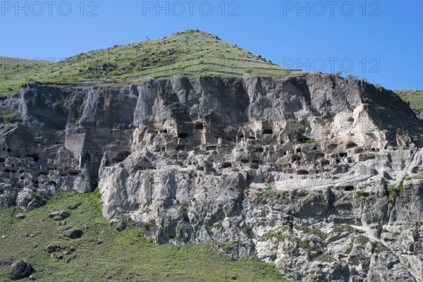 Historic monastery in cliffs. Amazing architecture with natural harmony, cave town, cave monastery,