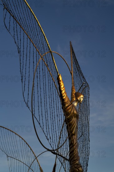 Golden angel, angel figure, angel motif, baroque Christmas market, evening light, Ludwigsburg,
