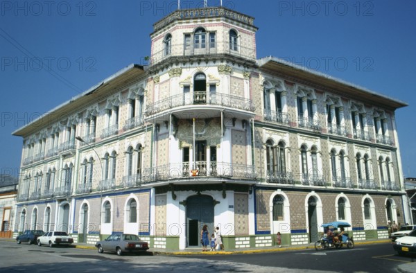 House clad with glazed bricks in Iquitos on the Amazon, Peru, South America, September 1997,