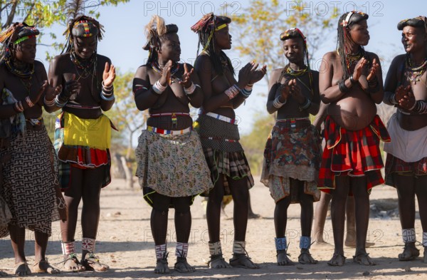 Traditional dance, brightly decorated woman of the Hakaona tribe also dance Havakona or Hakawona,