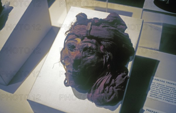 Shrinkhead in the National Museum in Lima, Peru, South America, September 1997, vintage, retro,