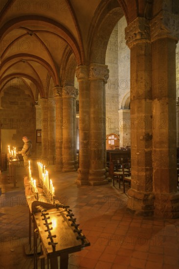Burning candles in the Collegiata di Santa Maria Assunta, Castell'Arquato, Piacenza Province, Italy