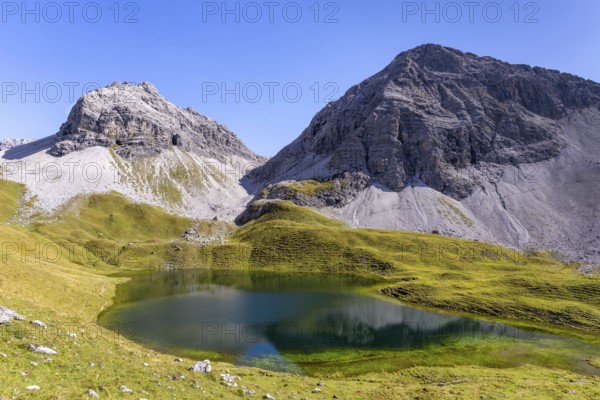 The Rappensee (also Großer Rappensee), a Bavarian high mountain lake at 2047m, behind it