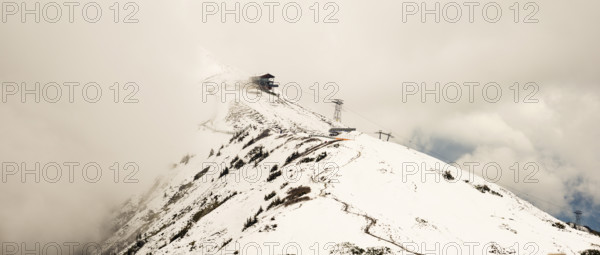 Another onset of winter in May, hiking trail from the Kanzelwandbahn mountain station to the