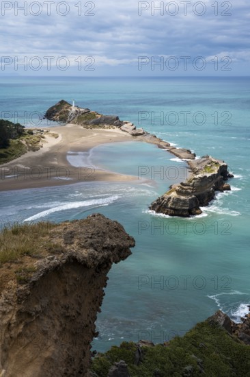 Deliverance Cove and Castlepoint Lighthouse, Castle Rock views, rocks, ocean. Castlepoint,
