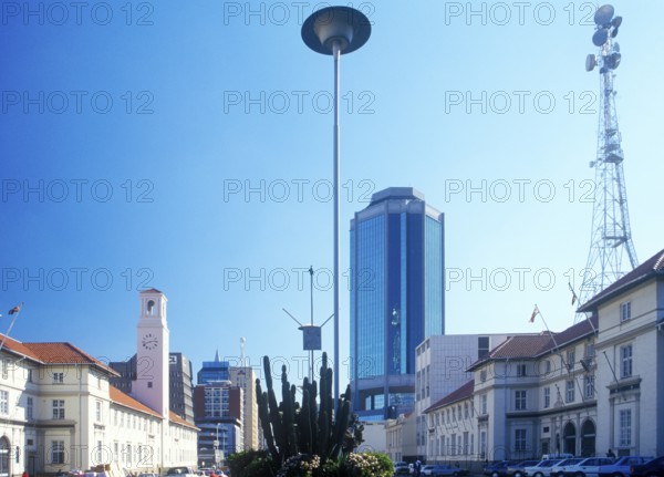 Skyscrapers in the city center of Harare, Zimbabwe, Africa, June 2000, vintage, retro, old,