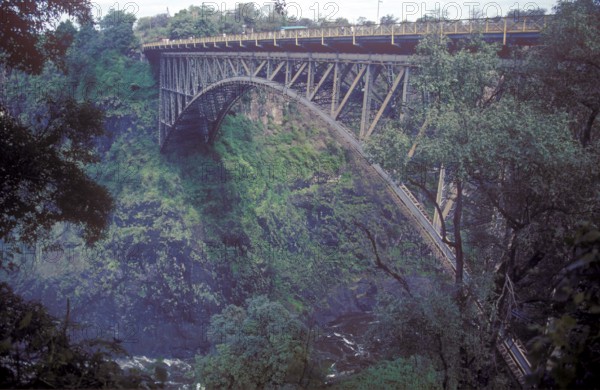 Zambezi Bridge, Zambezi, Victoria Falls, Zimbabwe, Africa, June 2000, vintage, retro, old, historic