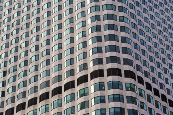 Facade detail, rows of windows, 99 High Street, Keystone high-rise building, Office Tower,
