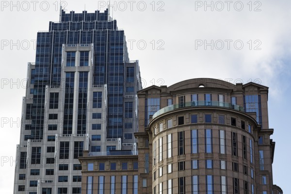 Modern architecture, façade detail, two office towers, State Street Financial Center, Financial