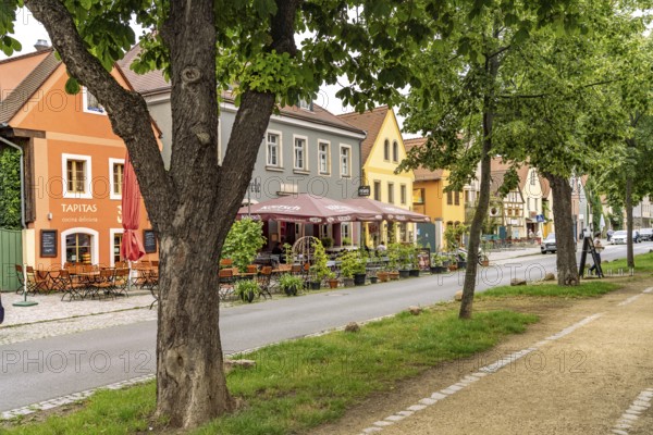 Restaurants in the street Altkötzschenbroda, Kötzschenbroda, Radebeul, Saxony, Germany
