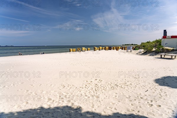 The beach of Laboe on the Kiel Fjord, Laboe, Schleswig-Holstein, Germany