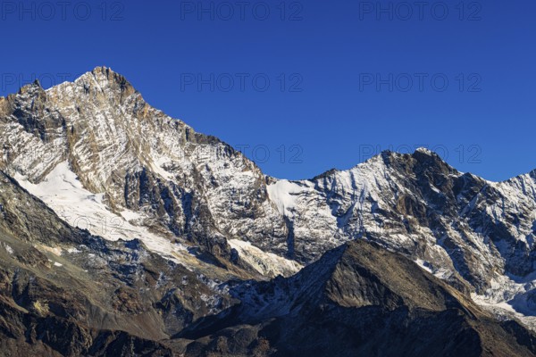 Snow-capped peaks of the Weisshorn and Schalihorn mountains, Val d'Anniviers, Valais Alps, Canton