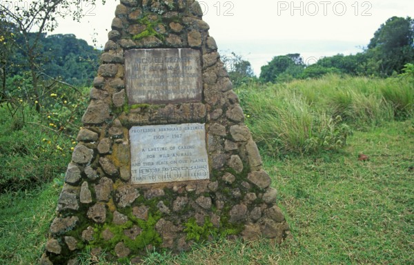 Memorial plaques for Michael Grzimek and his father Professor Bernhard Grzimek on the edge of the