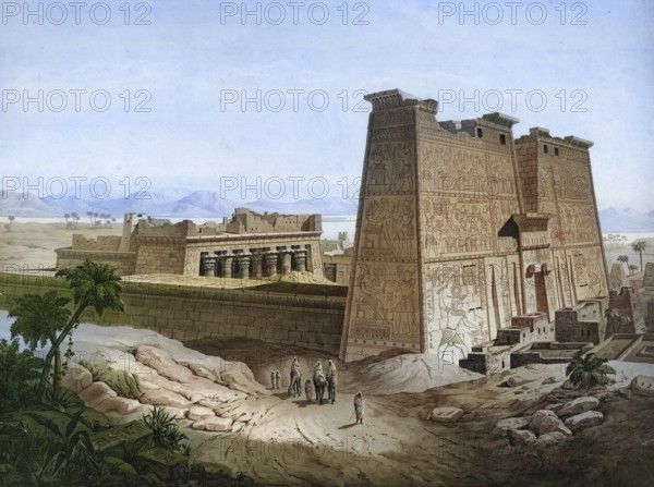 The Temple of Edfu is an ancient Egyptian temple complex on the western edge of the city of Edfu in
