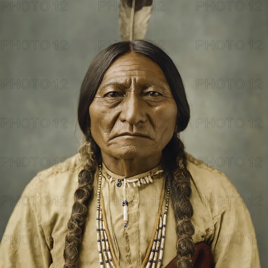 Portrait, Sioux Indian Chief Sitting Bull, Battle of the Little Bighorn, Dakota, Lakota, General,