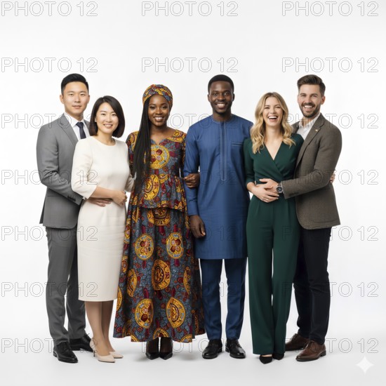 A couple of young people from Africa, from Europe and from Asia, man, woman, nation, national, skin