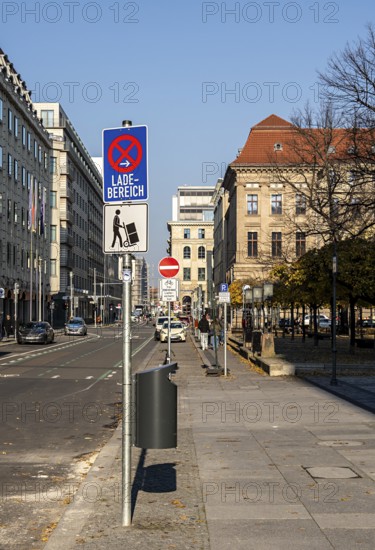 New road signs for delivery traffic, stopping in the charging area, Berlin, Germany