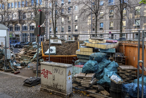 Rubble on public roads, Berlin, Germany