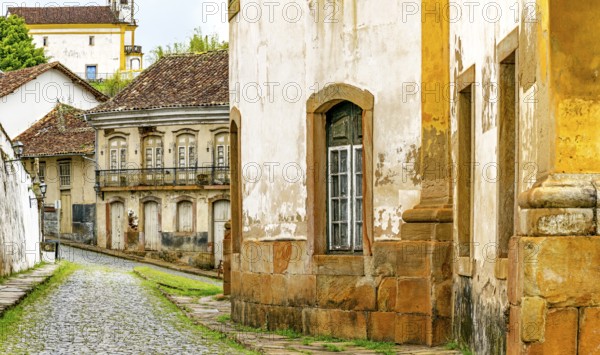 Colonial and Baroque architecture typical of the historic city of Ouro Preto in Minas Gerais, Ouro