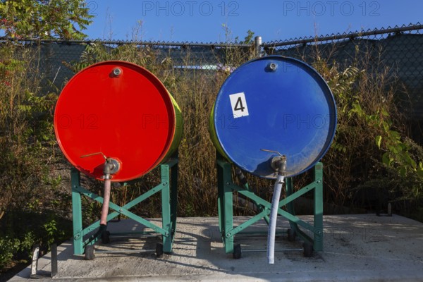 Gas and diesel fuel tanks for filling up lawn mowers, edge trimmers, chainsaws and small tractors