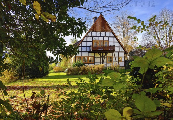 Detached half-timbered house in Grünen, Lippstadt, North Rhine-Westphalia, Germany