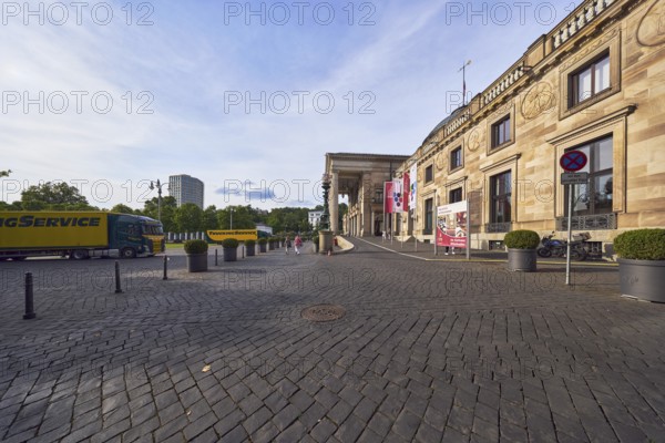 Spa hotel, neo-classical style, architect Friedrich von Thiersch, façade with windows, sandstone
