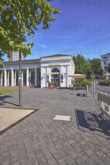 Casino, colonnades, architect Heinrich Jakob Zengerle, historic building, entrance, barrier