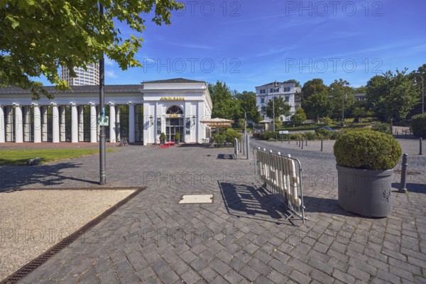Casino, colonnades, architect Heinrich Jakob Zengerle, historic building, planter, entrance,
