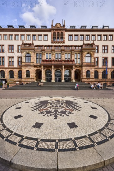 New town hall, historic building, neo-Renaissance style, architect Georg von Hauberrisser, paving