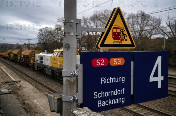 Work on the railway line, implementation of digital nodes between Waiblingen and Bad Cannstatt,