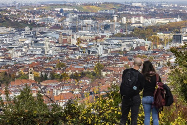 View from Santiago de Chile Square of the city center of the state capital Stuttgart with