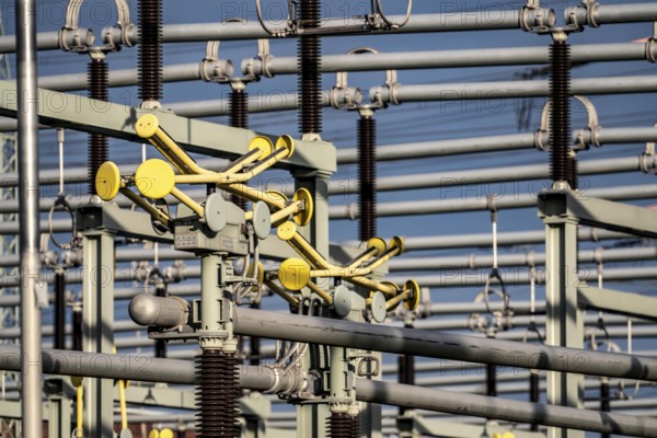 Substation at STEAG coal-fired power plant in Duisburg-Walsum, North Rhine-Westphalia, Germany