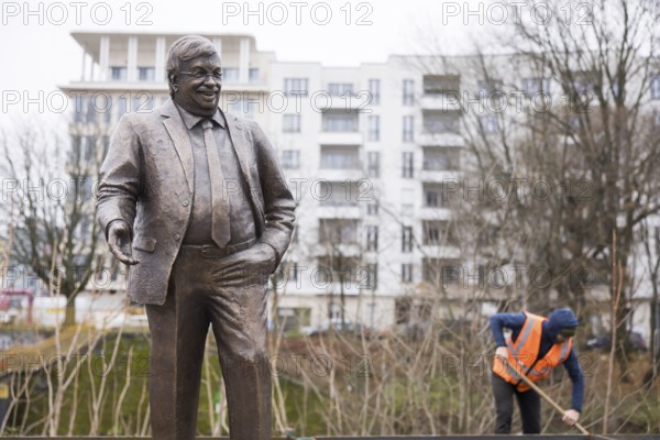 Walter Lübcke memorial at the erection of Walter Lübcke Platz in front of the Konrad Adenauer Haus,