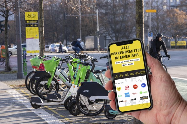 Jelbi Station der Berliner Verkehrsbetriebe, BVG, here BVG customers can combine various mobile