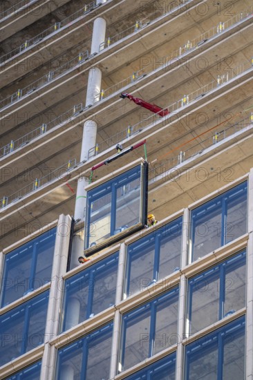 Construction site of the high-rise office building The Berlinian, in the vicinity of Alexanderplatz