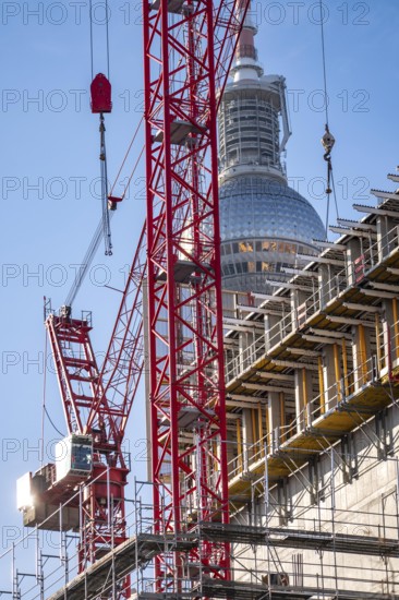 Construction site of the Covivio high-rise building in the vicinity of Alexanderplatz in Berlin,