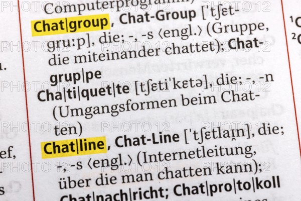 Chat Group, Chapter Group, Chat, Chat Line, Chat Room Caht GPT, Chatiquette. Terms from the Duden.