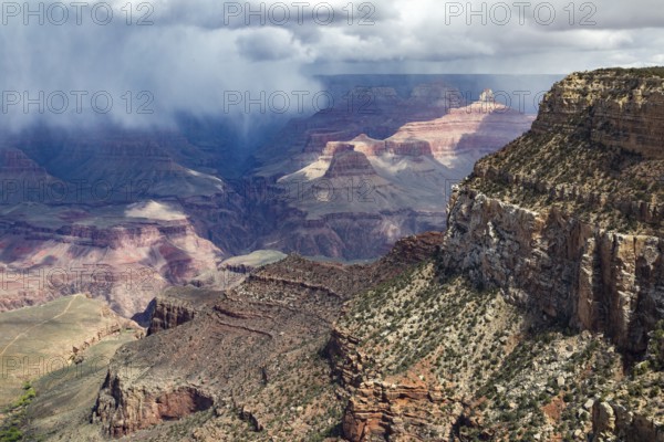 Light winter storm weather over The Grand Canyon in northern Arizona