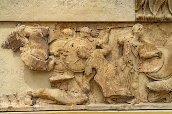 Ancient Greek Friezes in the Delphi Archaeological Museum, UNESCO World Heritage Site in Delphi,